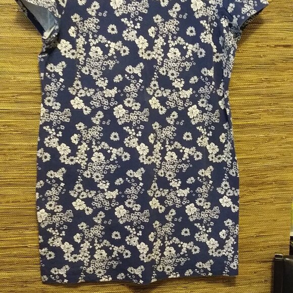 🌸 Old Navy XXL Navy Mini Dress White Floral  Stretch Cotton Blend - Picture 3 of 7